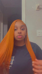 13x4 Full Frontal Ginger Straight Wig
